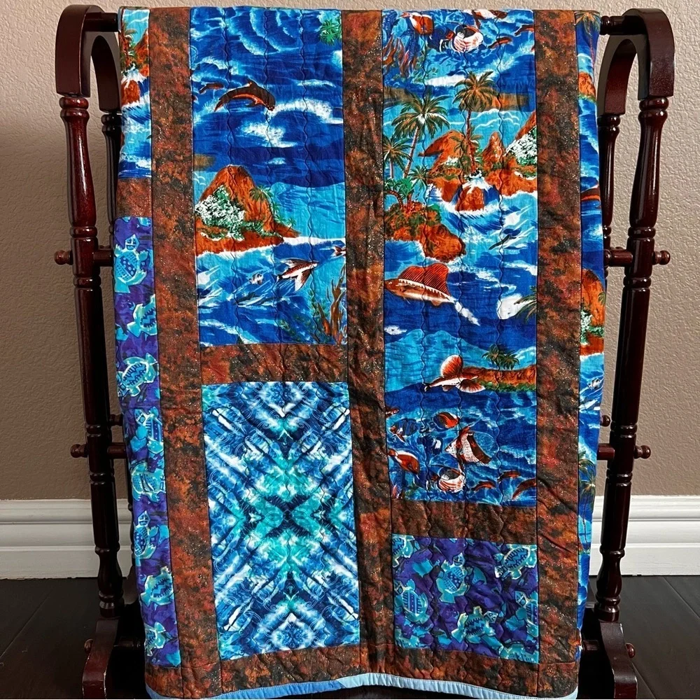 New 40”x60” Handmade Cotton Kids Quilt. Handmade Patchwork Kids Quilt.